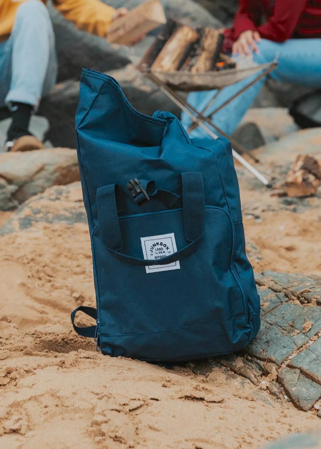 The Everyday' Recycled Roll-Top Backpack in Navy