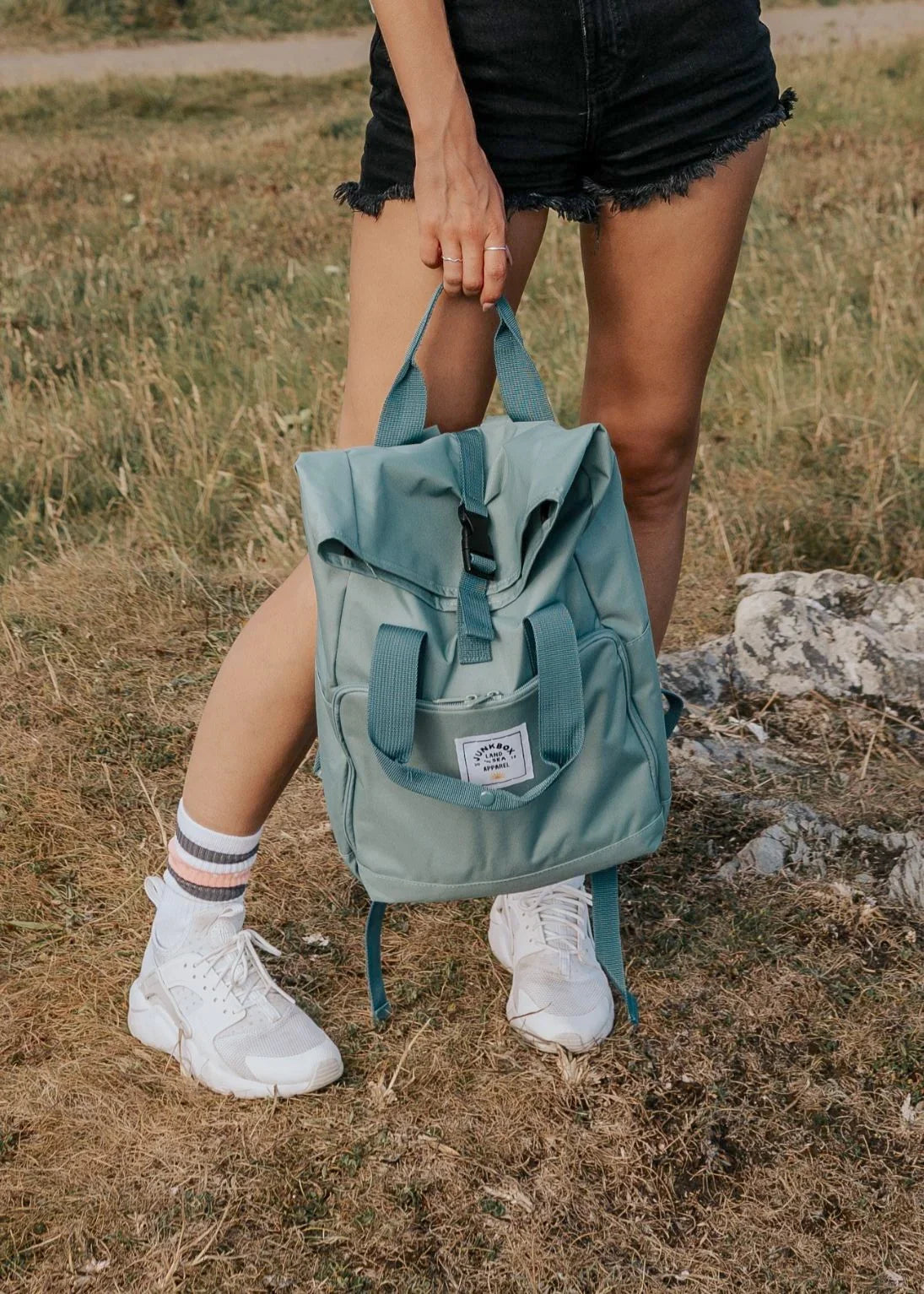 The Everyday' Recycled Roll-Top Backpack in Sage Green