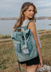 Junkbox Everyday Recycled Roll-Top Backpack in Sage Green