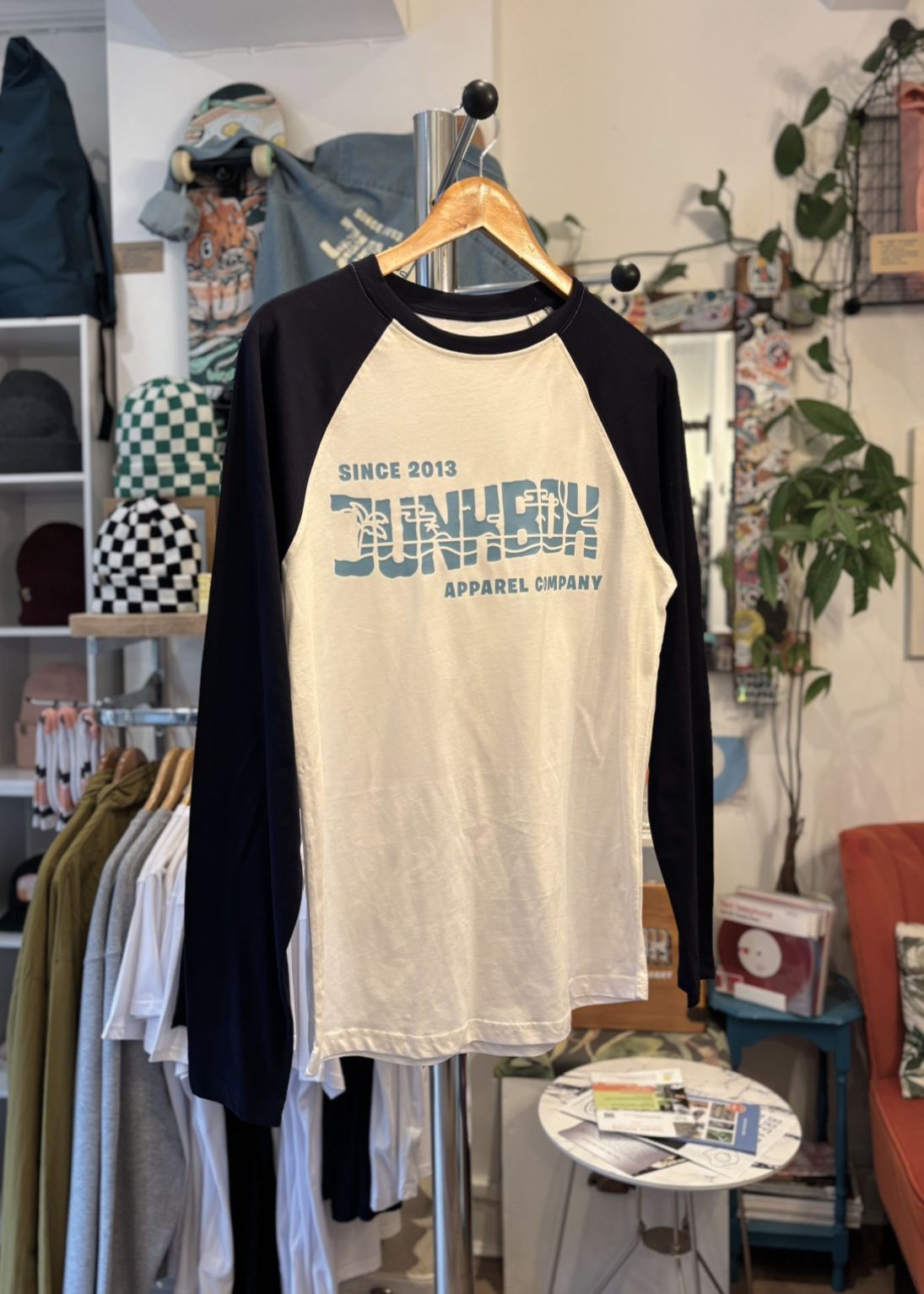 Sample White & Navy Baseball Tshirt