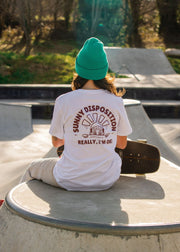 Sunny Disposition Organic White Skate Tshirt
