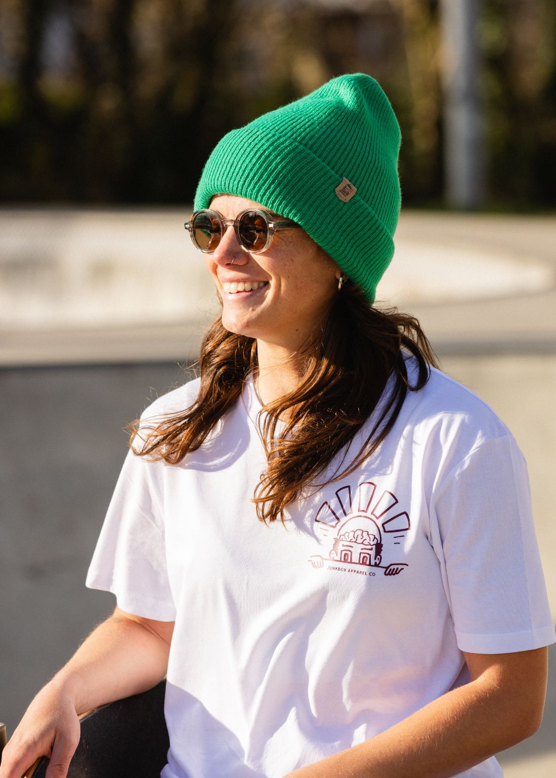 Sunny Disposition Organic White Skate Tshirt