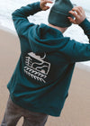 Junkbox teal organic zip up unisex hoodie