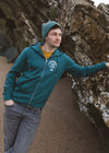 Junkbox teal organic zip hoodie