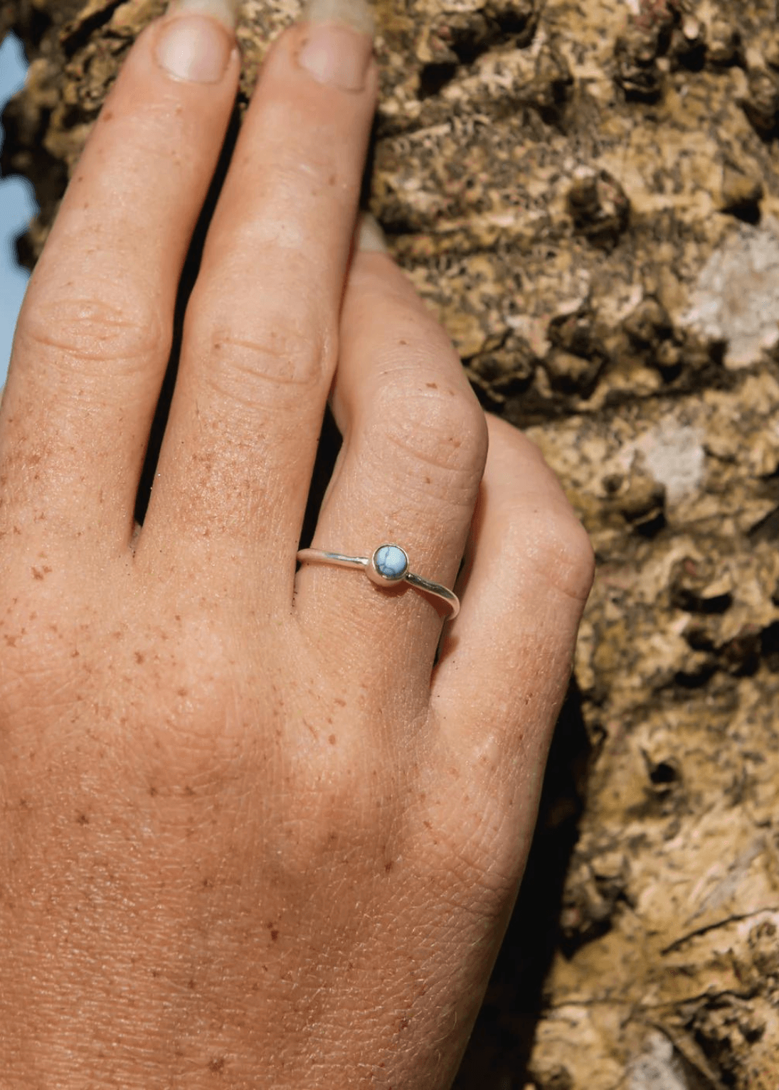 Silver & Turquoise Adjustable Ring