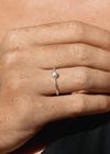 silver aquamarine adjustable ring