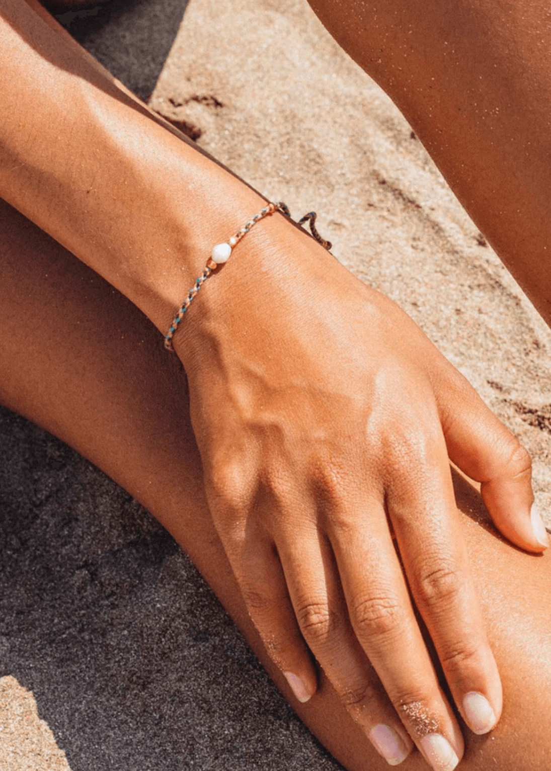 Bora Plaited Orange Pearl Bracelet - Junkbox Apparel