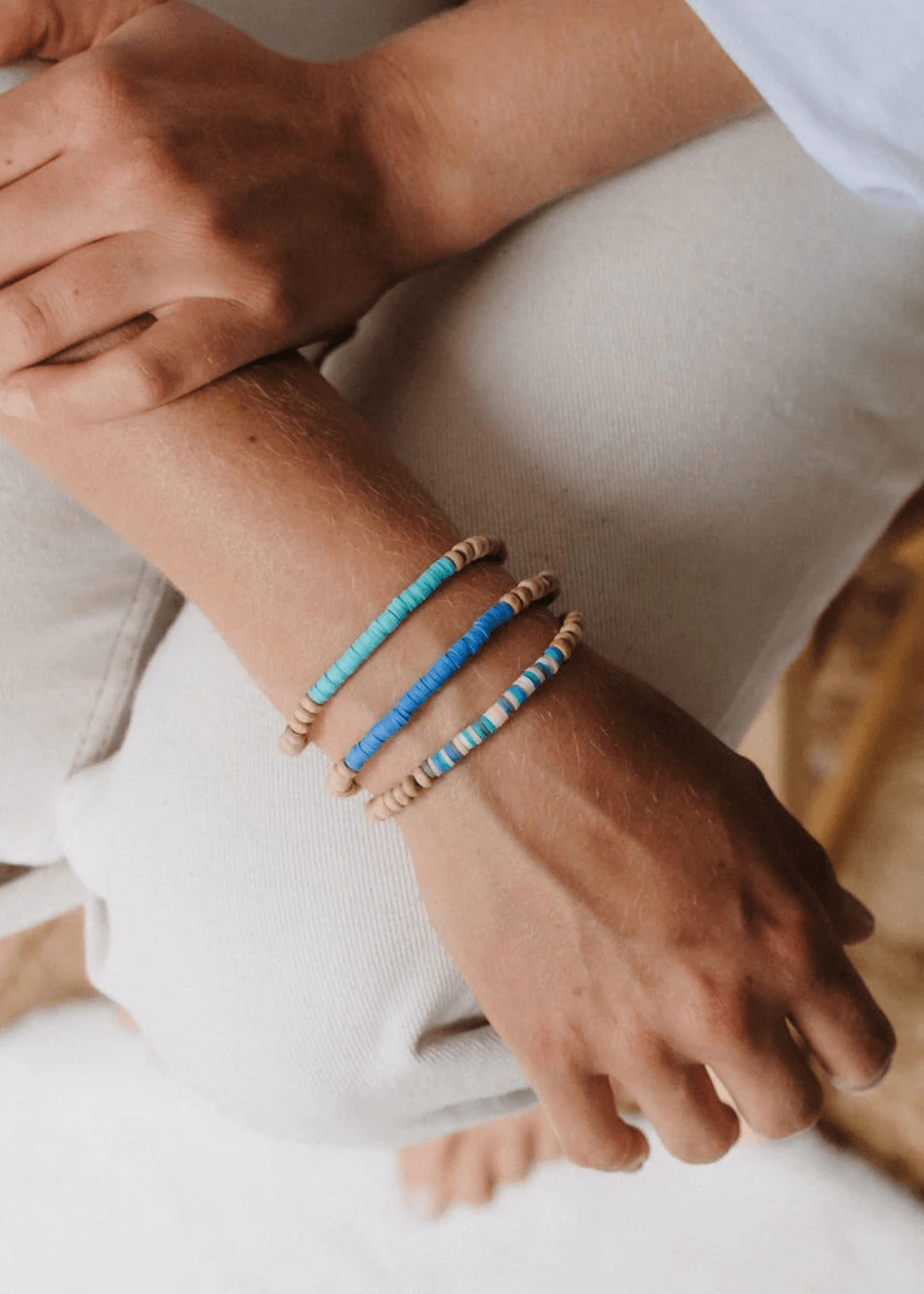 Cakrawala Pastel Clay Disc Bracelet - Junkbox Apparel