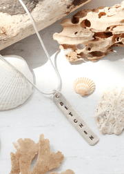 bitchin surf slang handmade silver necklace