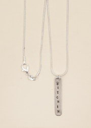 bitchin surf slang handmade silver necklace