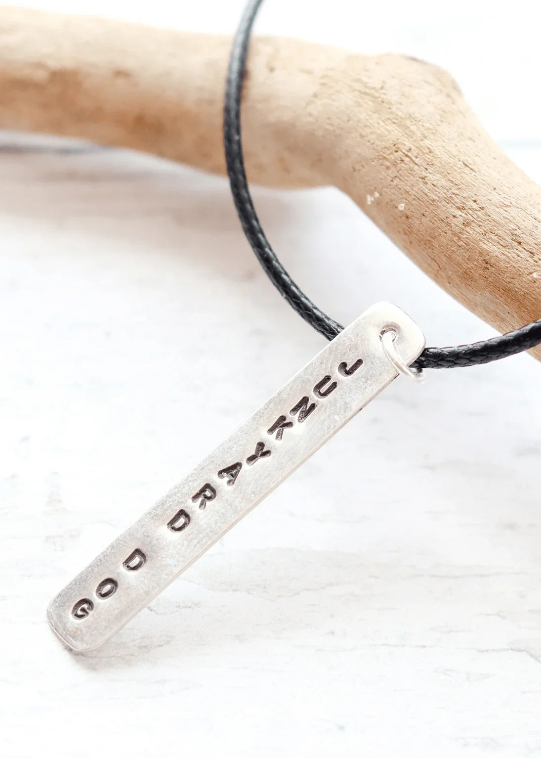 'JUNKYARD DOG' Sterling Silver & Cord Necklace - Junkbox Apparel