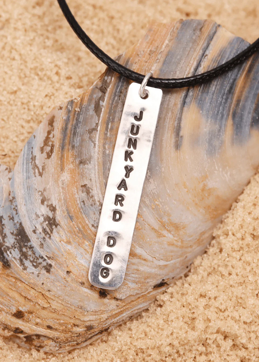 'JUNKYARD DOG' Sterling Silver & Cord Necklace - Junkbox Apparel