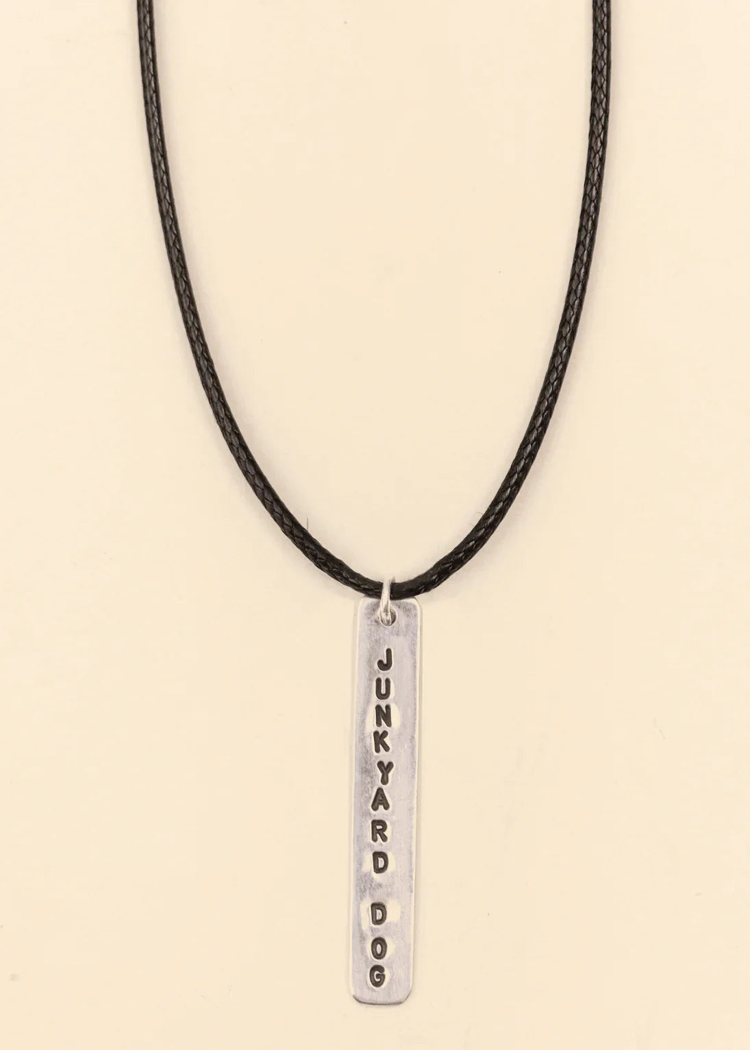 'JUNKYARD DOG' Sterling Silver & Cord Necklace - Junkbox Apparel