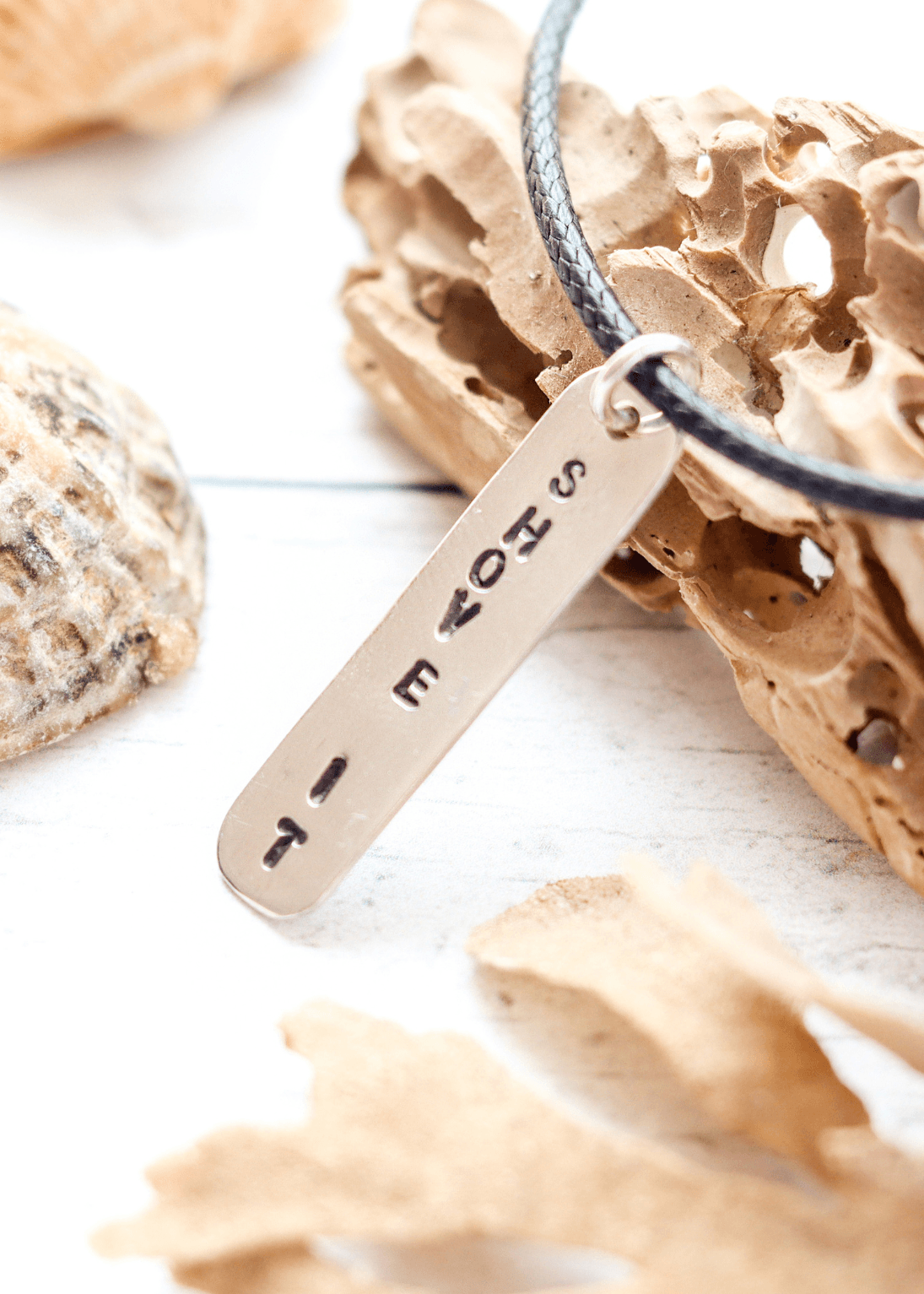 shove it surf slang handmade sterling silver and cord necklace