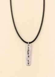 shove it surf slang handmade sterling silver and cord necklace