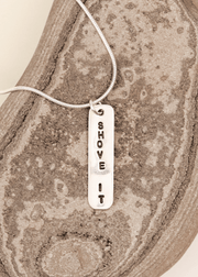 shove it surf slang handmade sterling silver necklace