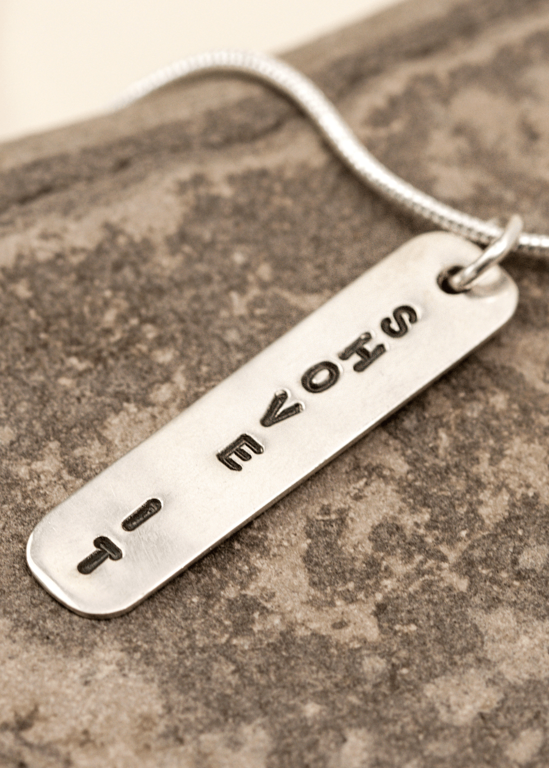 shove it surf slang handmade sterling silver necklace