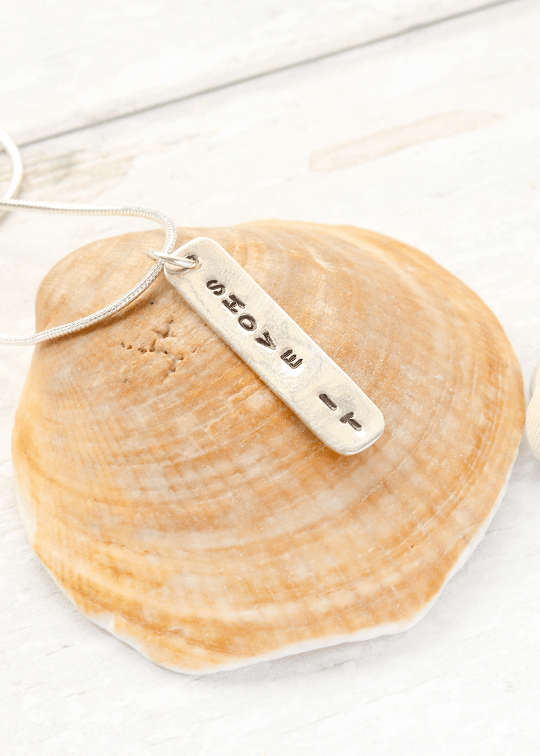 shove it surf slang handmade sterling silver necklace