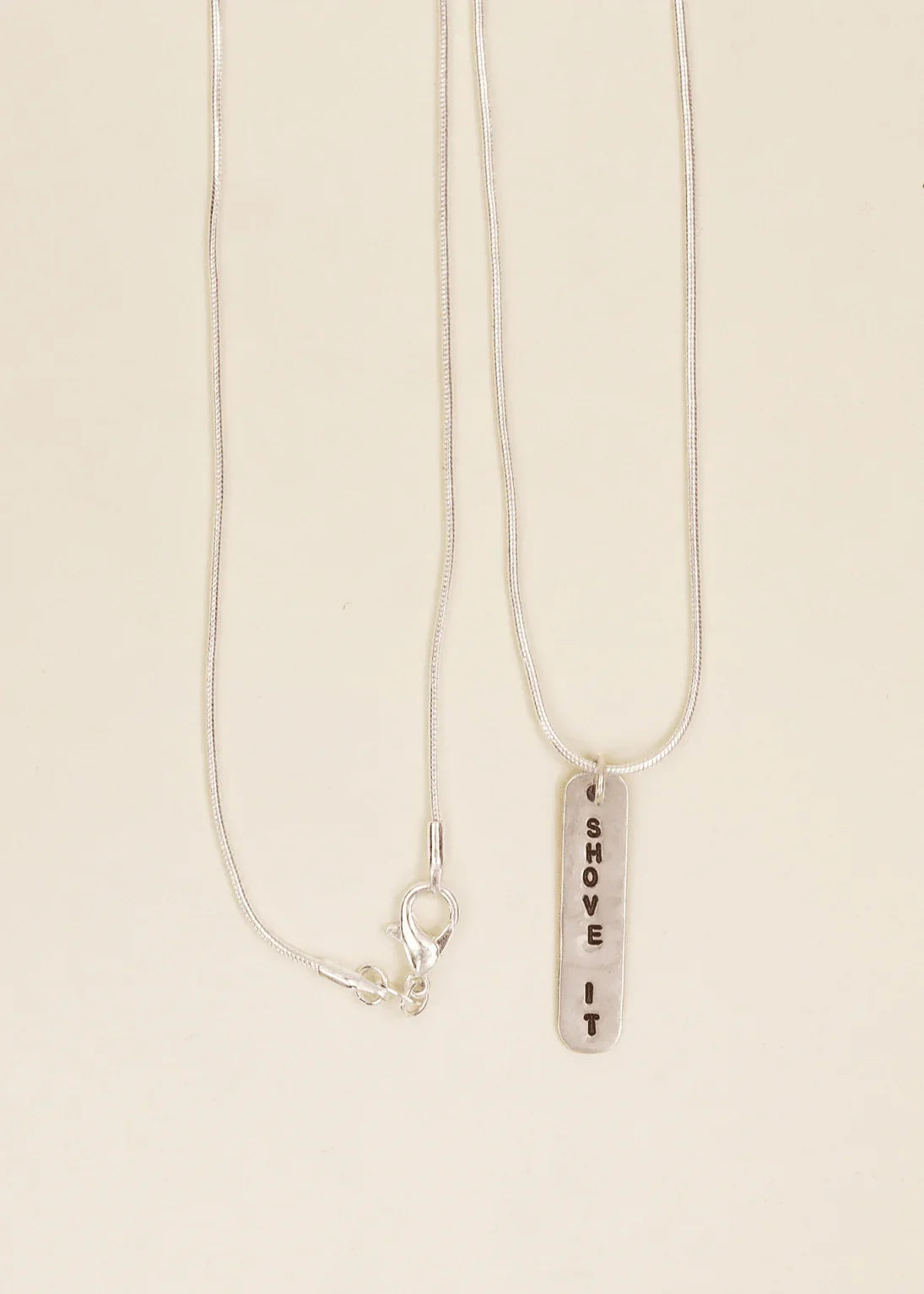 'SHOVE IT' Sterling Silver Necklace - Junkbox Apparel