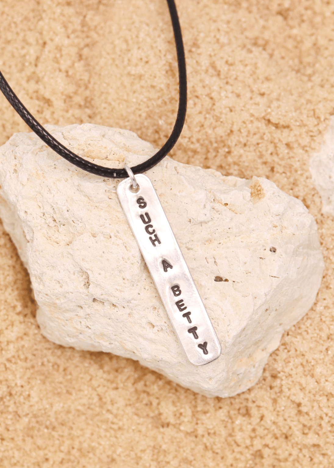 such a Betty surf slang handmade sterling silver & cord necklace