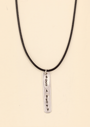 such a Betty surf slang handmade sterling silver & cord necklace