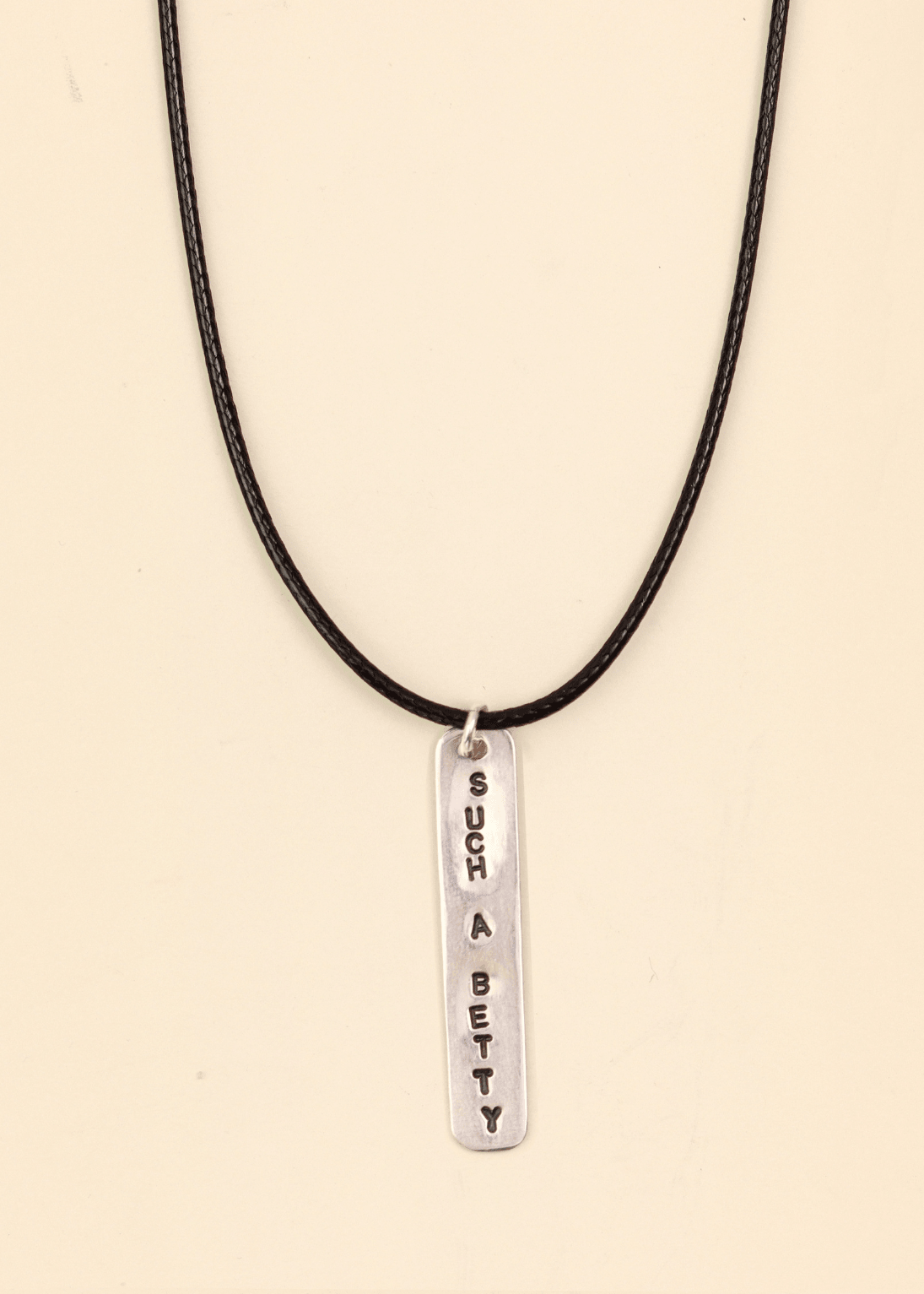 such a Betty surf slang handmade sterling silver & cord necklace