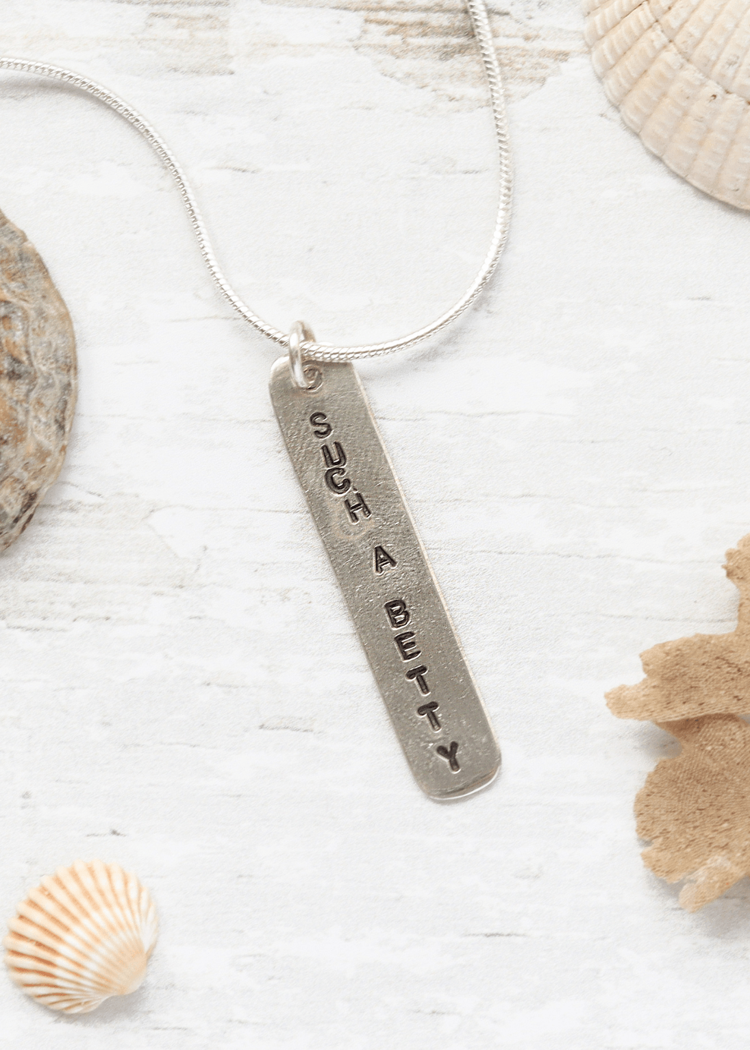 such a Betty surf slang handmade sterling silver necklace