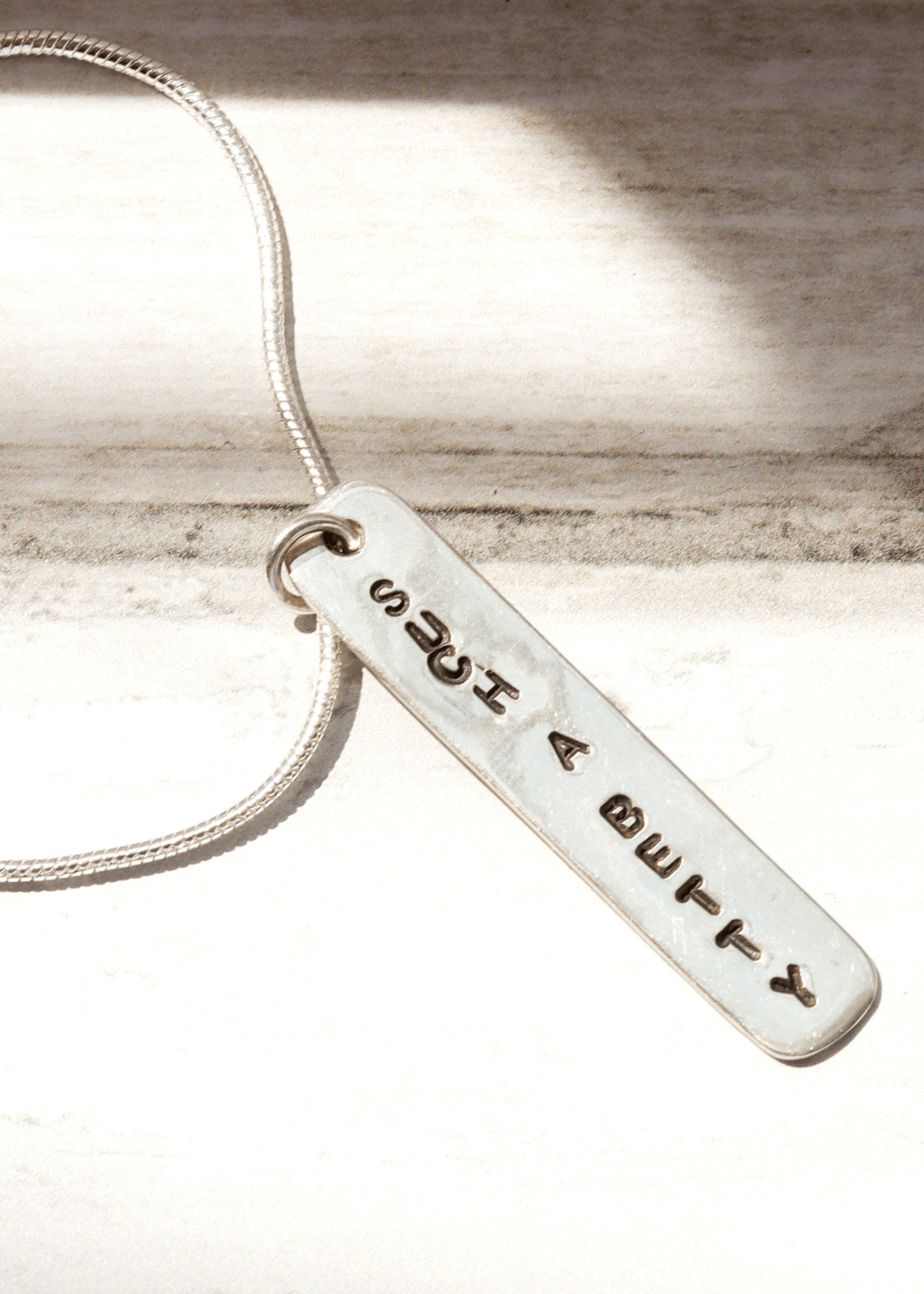 such a Betty surf slang handmade sterling silver necklace