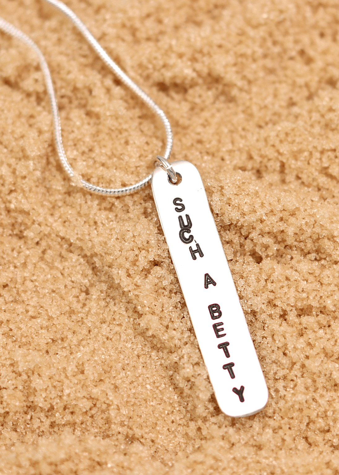 such a Betty surf slang handmade sterling silver necklace