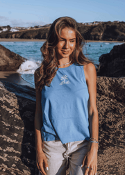 junkbox organic blue palm vest top