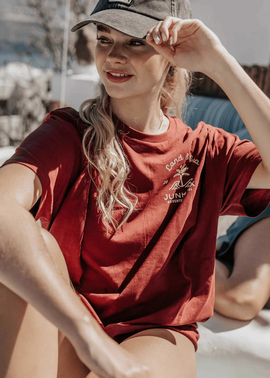 Palm Burgundy Organic Tshirt - Junkbox Apparel