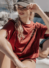junkbox burgundy classic palm organic unisex tshirt