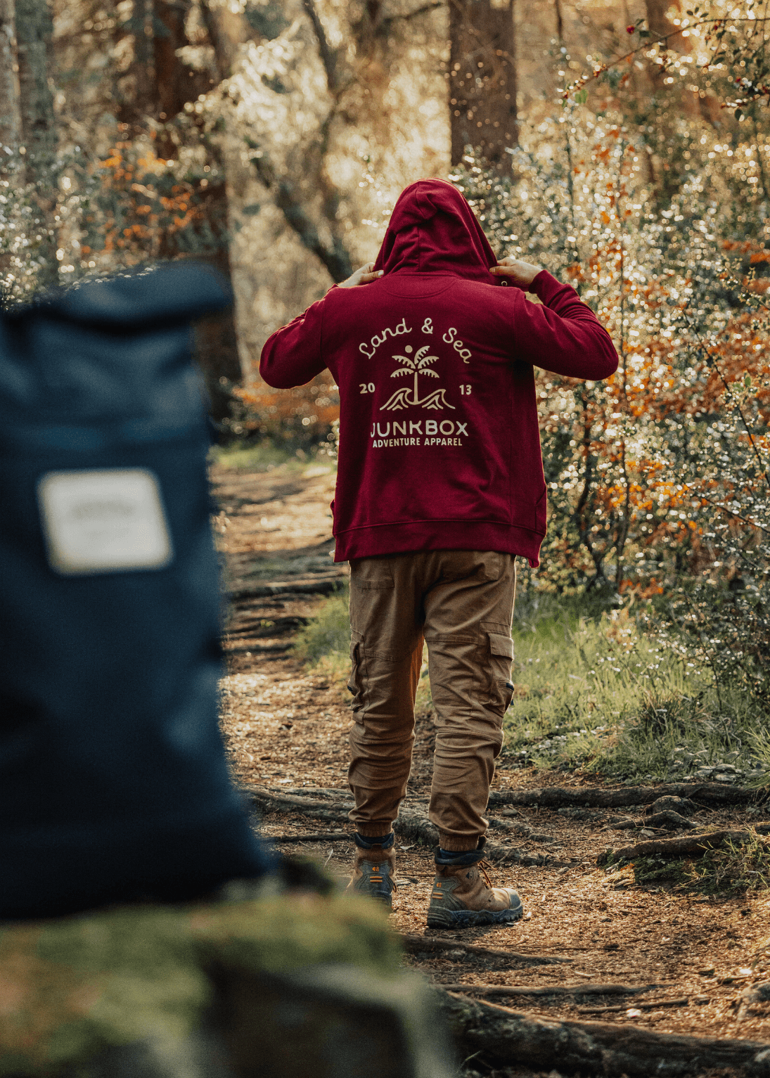 junkbox burgundy organic zip up unisex hoodie
