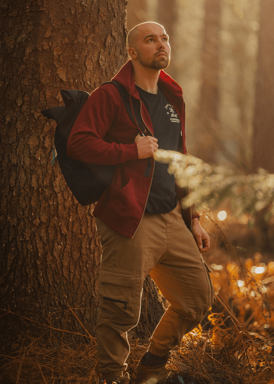 junkbox burgundy organic zip up unisex hoodie