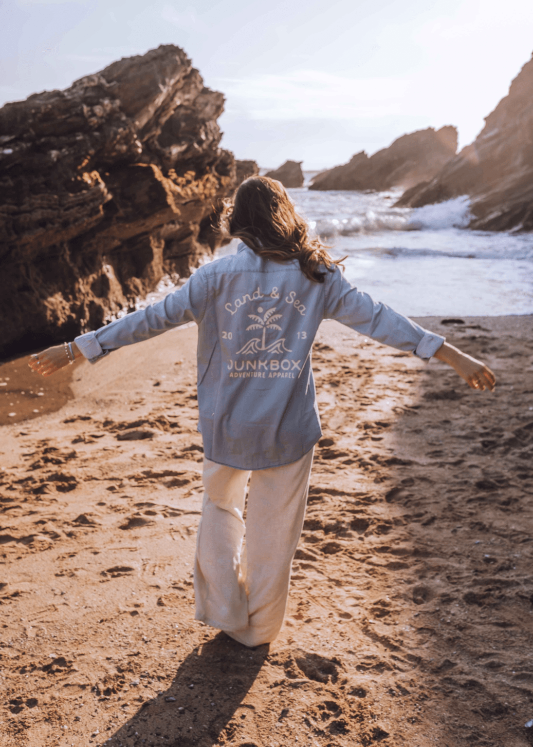 junkbox cotton light denim boyfriend shirt