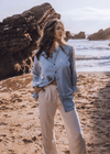 junkbox cotton light denim boyfriend shirt