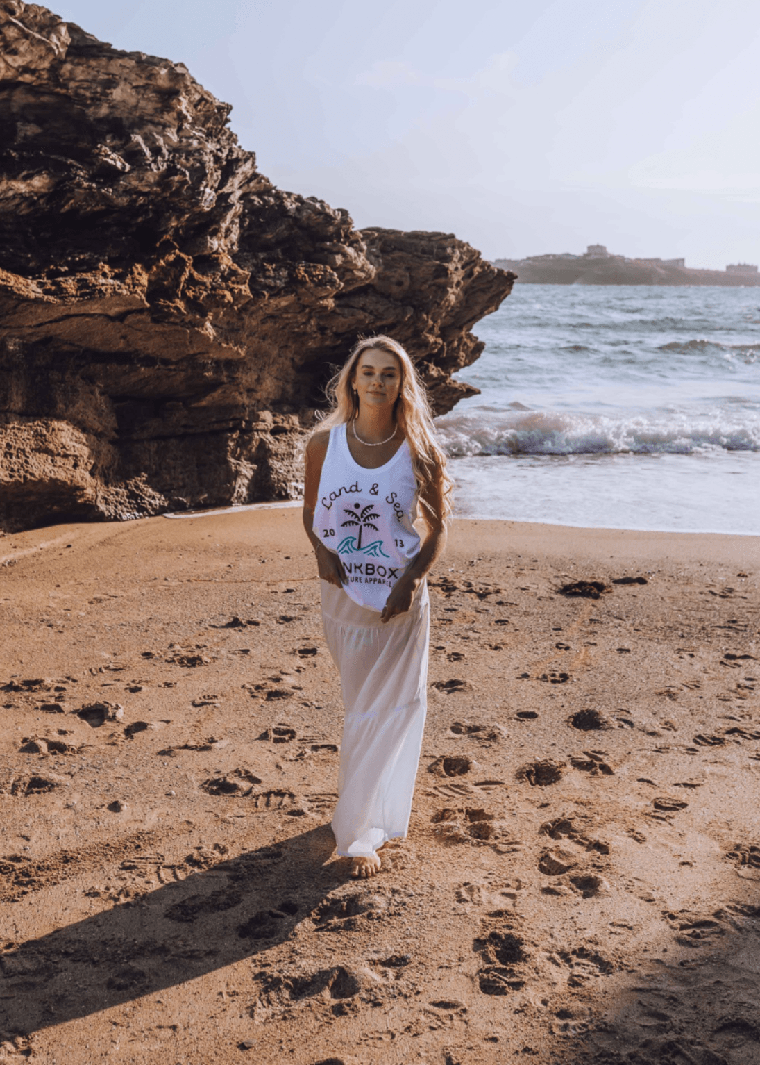 junkbox organic white palm print vest