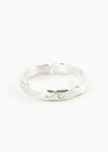 silver engraved wave adjustable ring