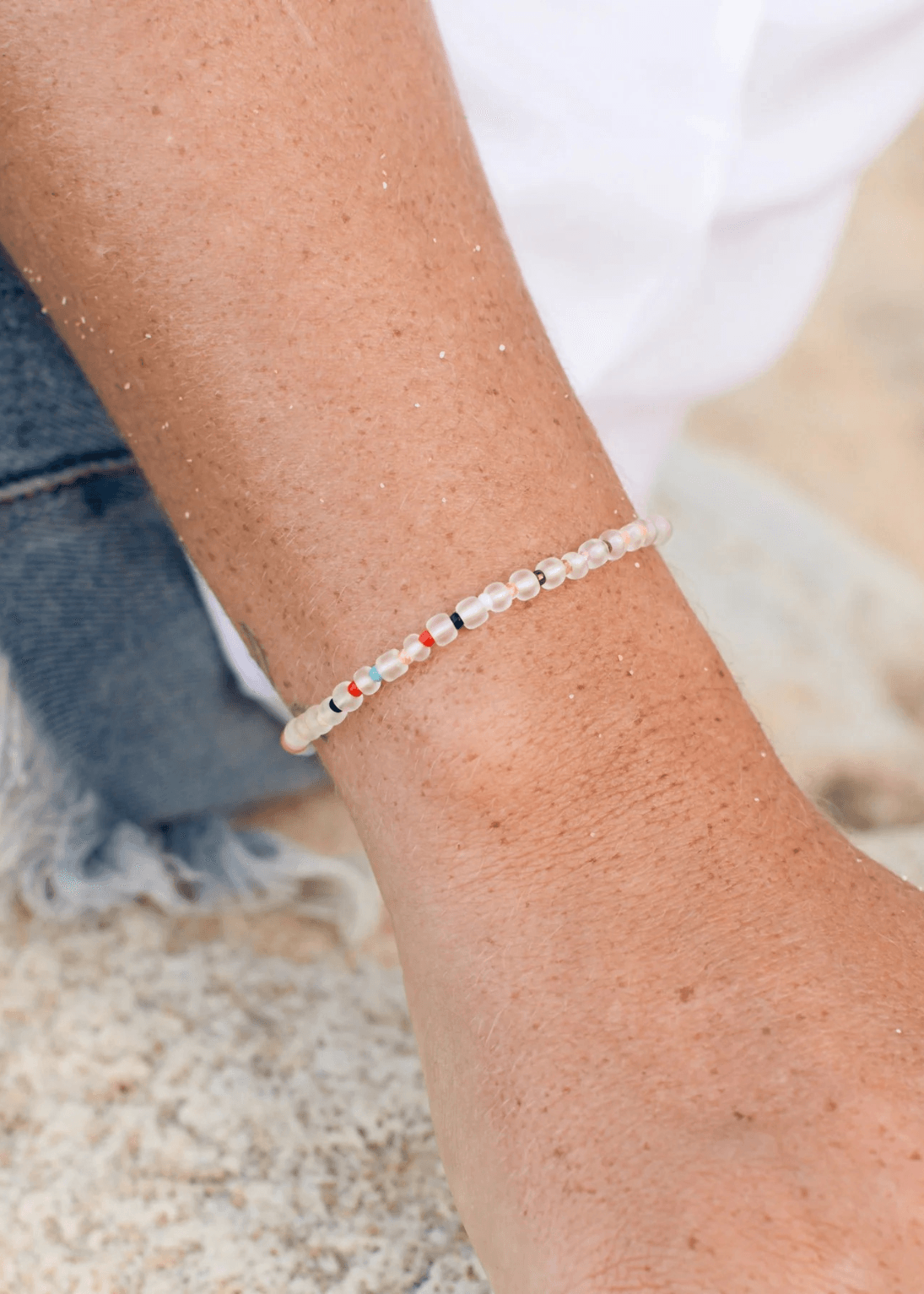 Masceti Frosted Glass Beaded Bracelet - Junkbox Apparel