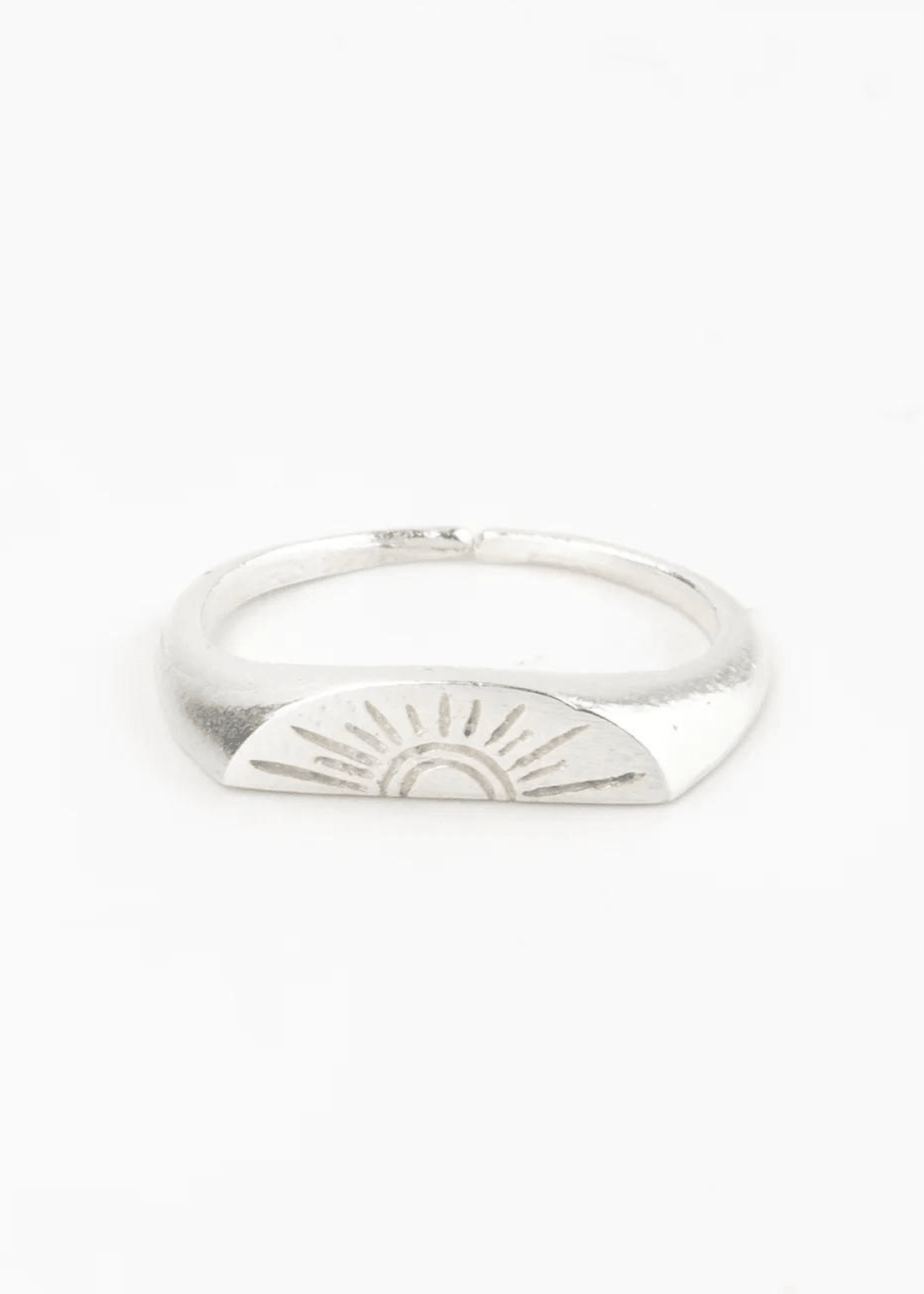 silver sunrise adjustable ring