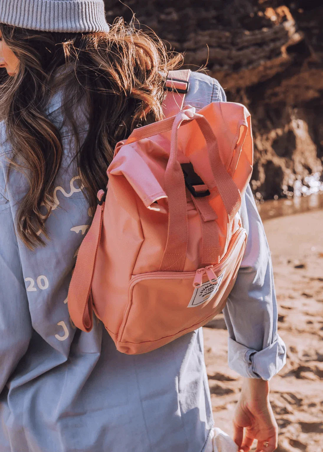the-mini-recycled-roll-top-backpack-in-coral-junkbox-apparel-2 - Junkbox Apparel