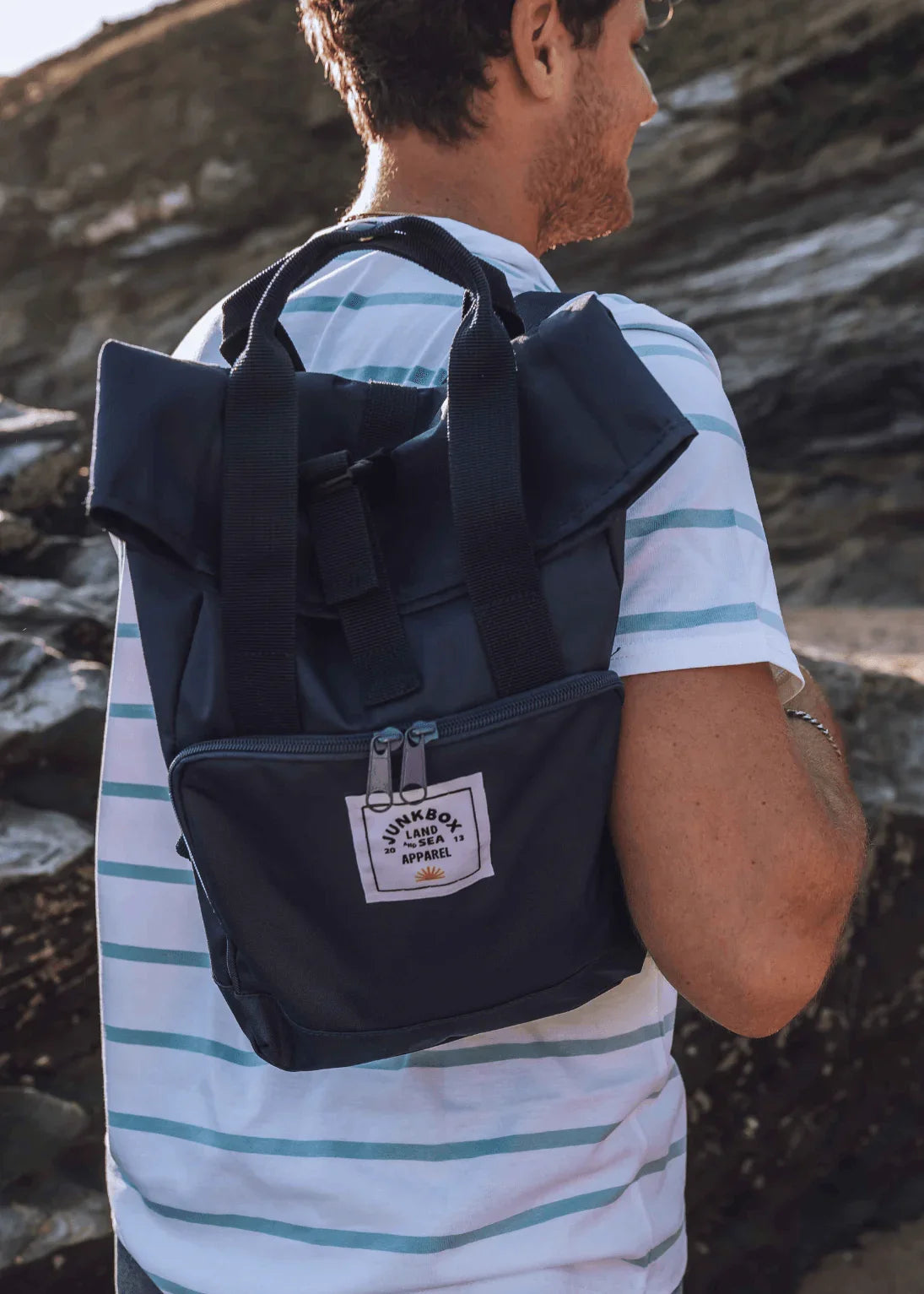 the-mini-recycled-roll-top-backpack-in-navy-junkbox-apparel-2 - Junkbox Apparel
