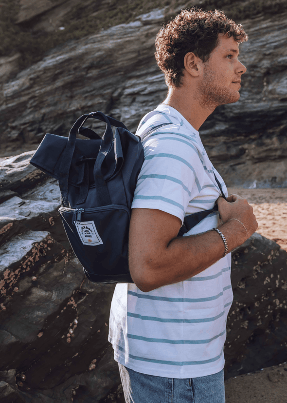 junkbox navy recycled mini backpack