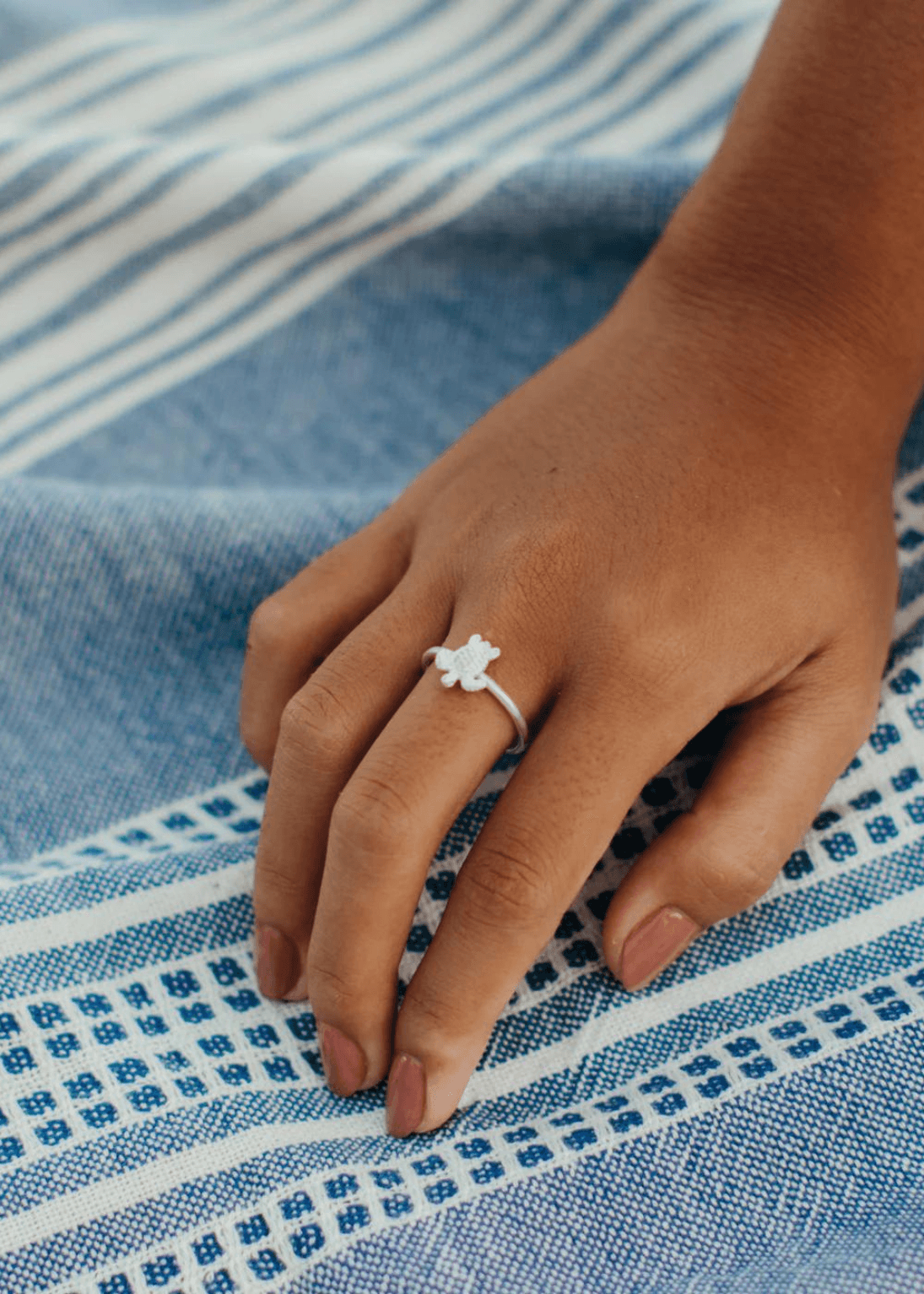silver turtle adjustable ring