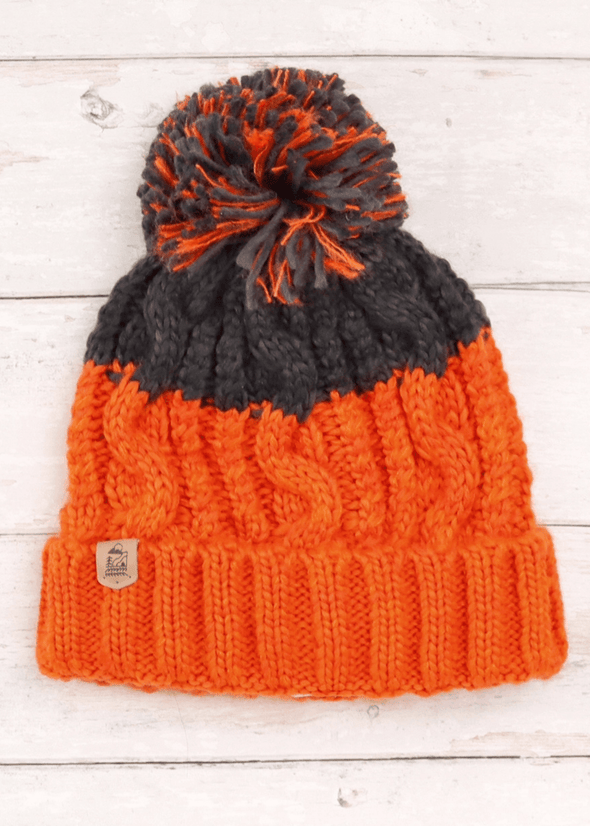 junkbox orange & grey adventurer pom bobble hat