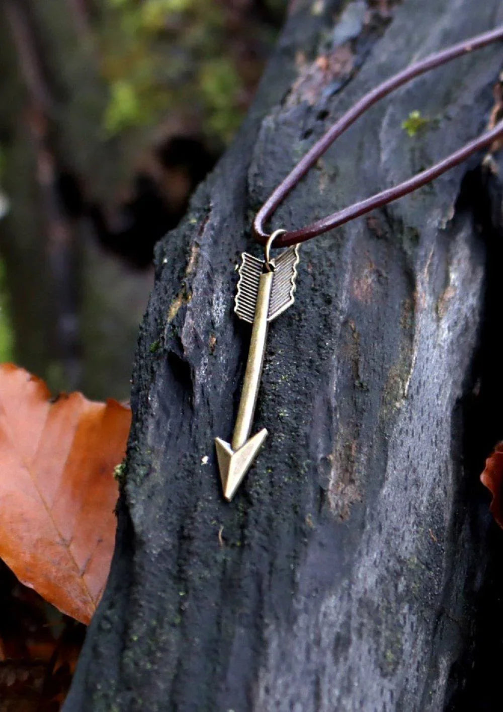 Arrow Brown Cord Necklace - Junkbox Apparel