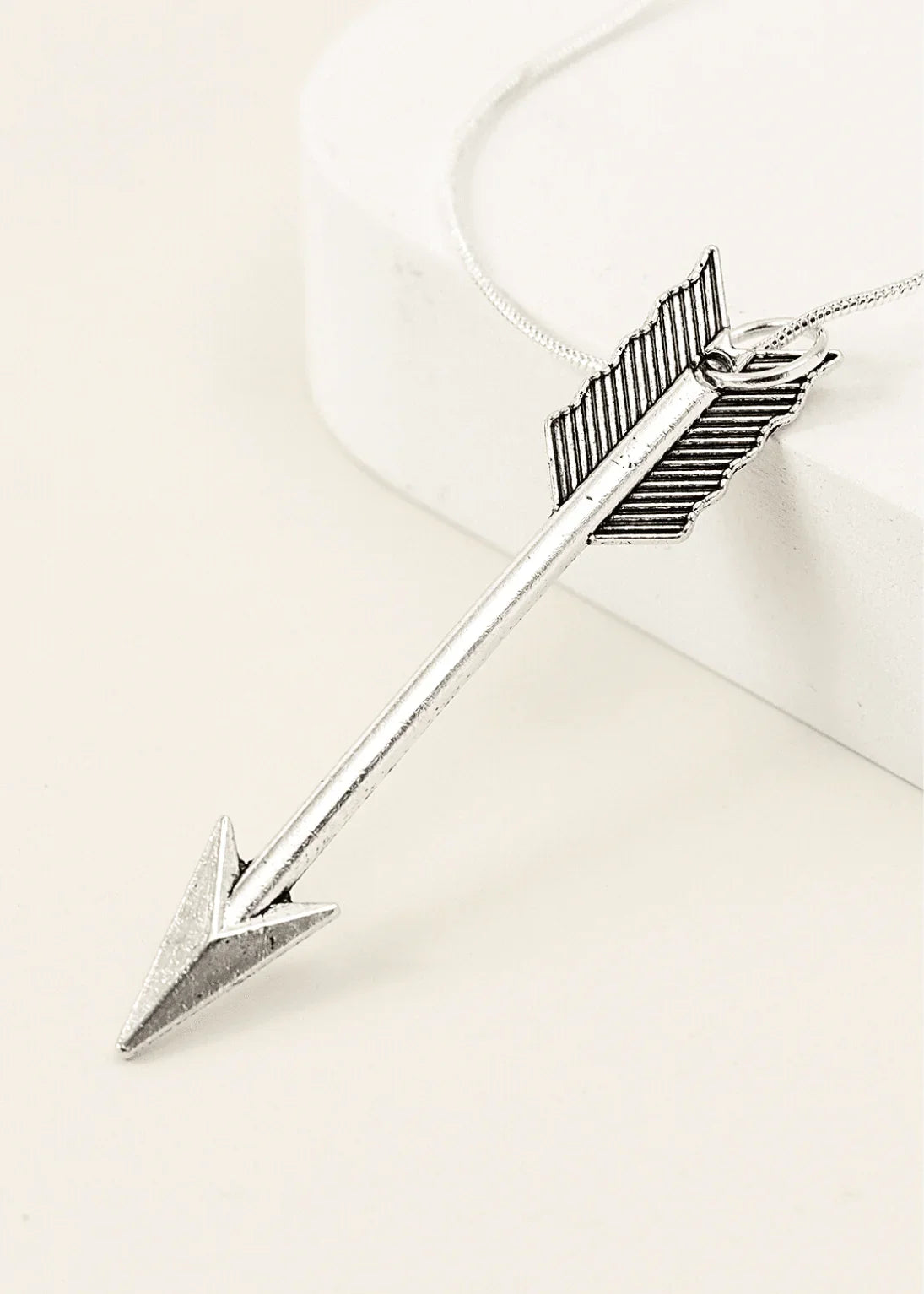 Arrow Silver Necklace - Junkbox Apparel