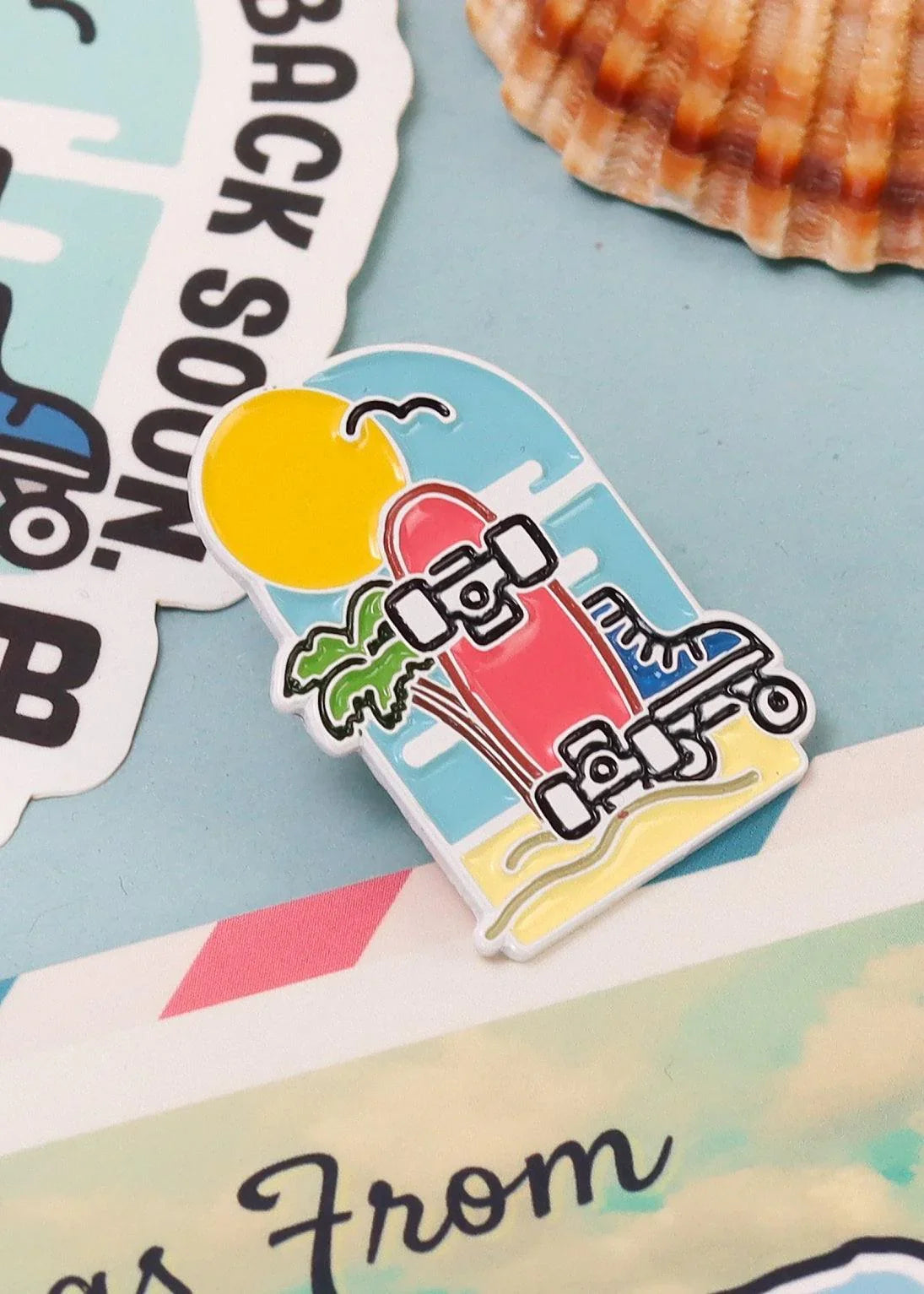 Beachy Enamel Pin Badge - Junkbox Apparel