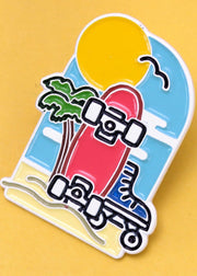 junkbox Beachy skate club enamel pin badge