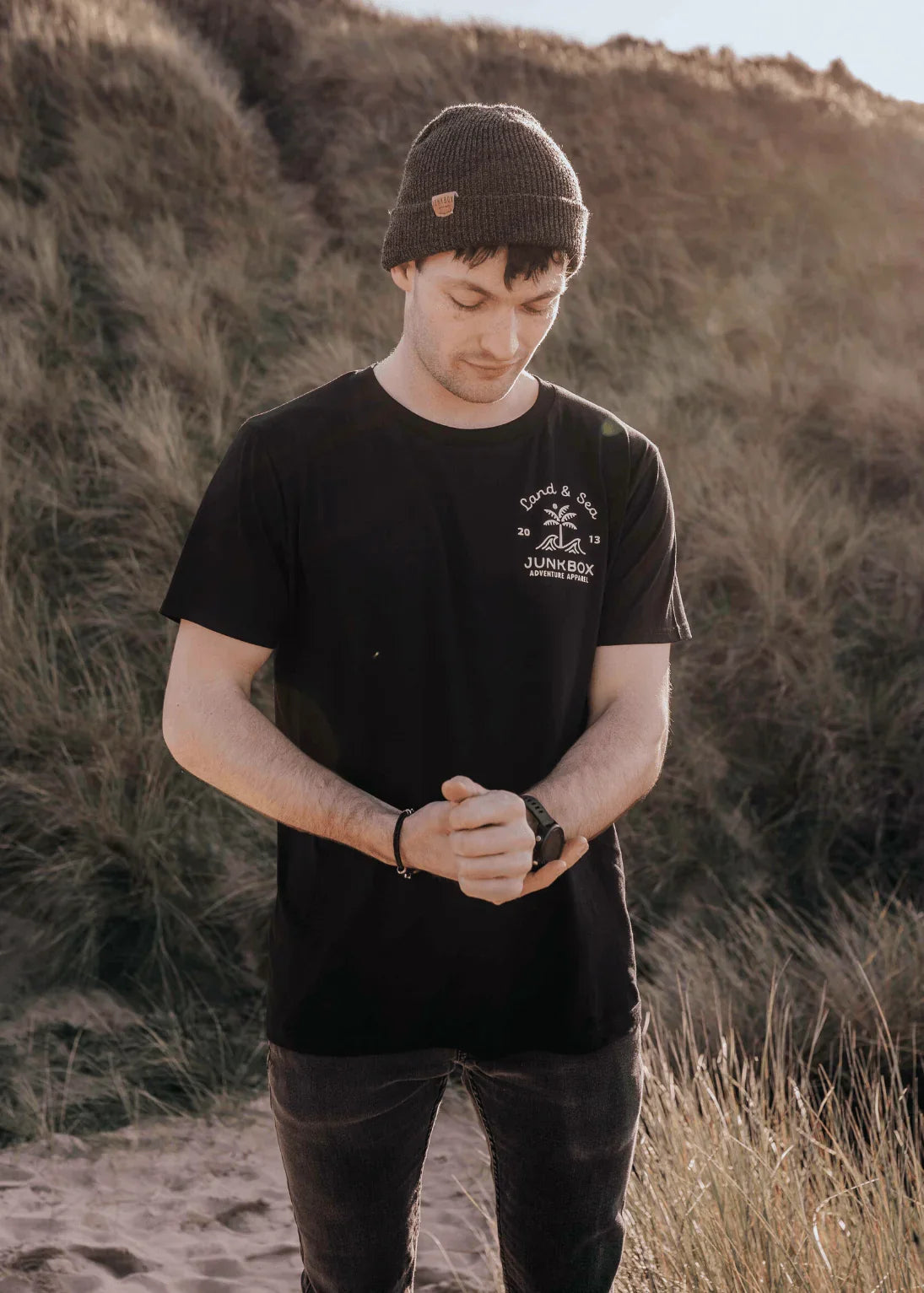 Palm Black Organic Tshirt - Junkbox Apparel
